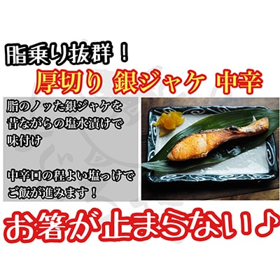 【2ヵ月毎定期便】【中辛】お弁当やご飯のお供に!厚切り銀鮭 半身1枚(約10枚) 全6回