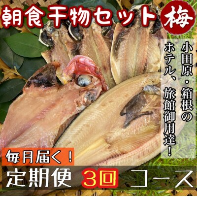 【毎月定期便】朝食干物セット【梅】小田原、箱根のホテル、旅館で使用!【神奈川県小田原市早川】全3回