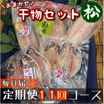 【毎月定期便】厳選!おまかせ干物セット【松】小田原の美味しい干物!【神奈川県小田原市早川】全11回