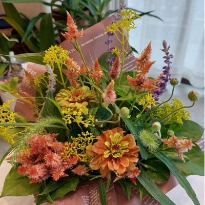 【毎月定期便】季節のお花で幸せを届けます「季節の生花アレンジ」Sサイズ全6回