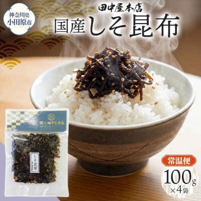 佃煮 しそ昆布 100g×4袋 田中屋本店 小田原市