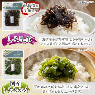 ご飯のお供 つくだ煮5種セット(しらす あさり しそ昆布 しそわかめ あみ佃煮)各1袋 小田原市