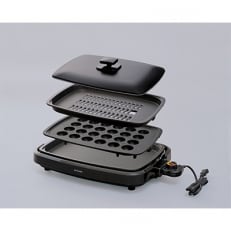 網焼き風ホットプレート 3枚APA-137-Bブラック | ふるさと納税のお礼品