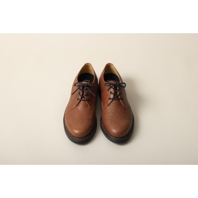 POTER(北杜市産の野生鹿革プレーントゥシューズ)　ブラウン　25.5cm