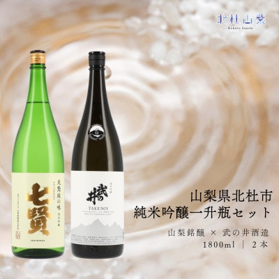七賢 【天鵞絨(ビロード)の味　純米吟醸】&武の井 【純米吟醸　ひとごこち】純米吟醸一升瓶セット