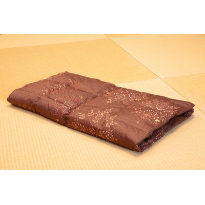 羽毛ひざ掛け　チョコ色　綿100%(60サテン)　ホワイトダックダウン90%