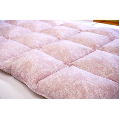 リサイクル羽毛掛布団リサイクル羽毛ダウン90% 羽毛量1.24kg　冬掛けシングルサイズ(ピンク系)