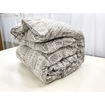 リサイクル羽毛掛布団　リサイクル羽毛ダウン90%使用　羽毛量1.6kg　ダブルサイズ　柄グレー系色