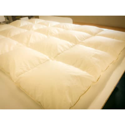 230本ブロード本掛け羽毛布団 冬掛けシングルサイズ ダウン85% 羽毛量1.2kg キナリ