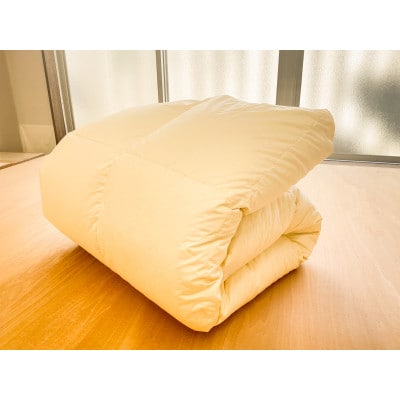 230本ブロード本掛け羽毛布団 冬掛けダブルサイズ ダウン85% 羽毛量1.6kg(col:キナリ)
