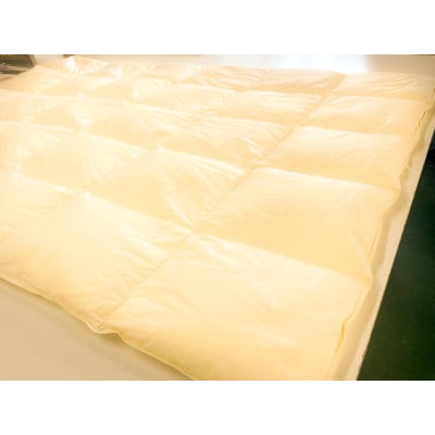 230本ブロード肌掛け羽毛布団 シングルサイズ ダウン85% 羽毛量0.4kg col:キナリ