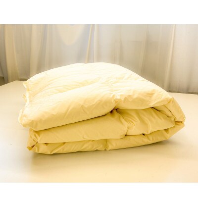 230本ブロード肌掛け羽毛布団 シングルサイズ ダウン85% 羽毛量0.4kg col:キナリ
