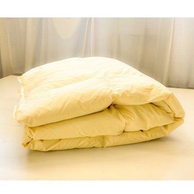 230本ブロード肌掛け羽毛布団 ダブルサイズ ダウン85% 羽毛量0.6kg(col:キナリ)