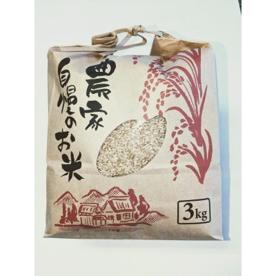 白州米 亀の尾『玄米』3kg