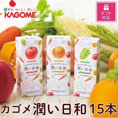 【ギフト包装対応】カゴメ　潤い日和(3種)計15本