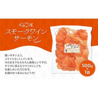 機内食や豪華客船でも使用!スモークワインサーモン　500g×1袋
