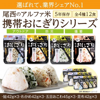 【5年保存】 尾西の携帯おにぎり12個セット アルファ米 防災 備蓄 保存食 非常食 ライス ごはん