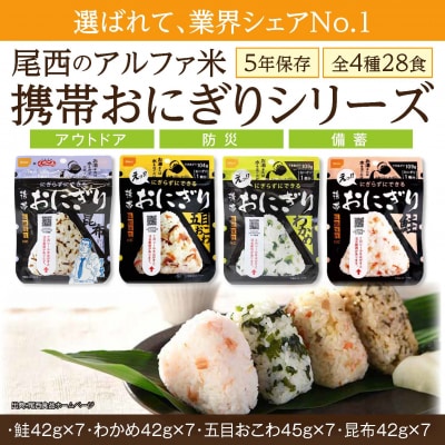 【5年保存】 尾西の携帯おにぎり28個セット アルファ米 防災グッズ 備蓄 保存食 大容量 業務用