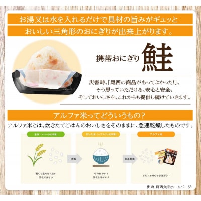 《5年保存》尾西の携帯おにぎり鮭50個セット【非常食・保存食・備蓄に】