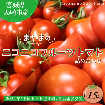 大崎市産まやまのニコニコフルーツトマト1.5kg・最高金賞・先行予約