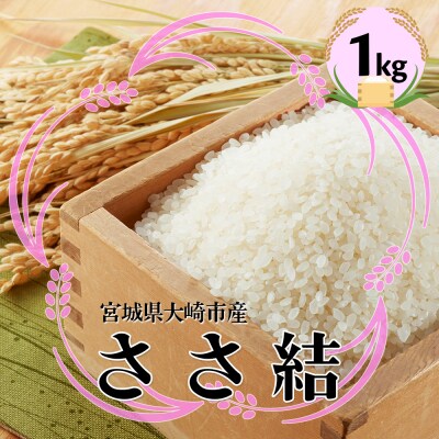 宮城県産ブランド米 令和7年産 ささ結 1kg|炊きたてはもちろん冷めても美味しい白米