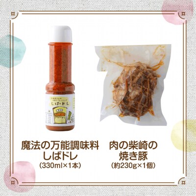 肉の柴崎 万能しばドレ&焼き豚セット|鳴子温泉の老舗