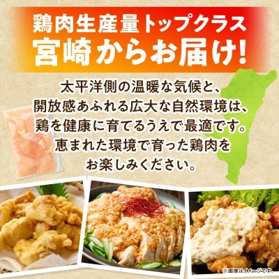 宮崎県産 若鶏むね肉カット 1.8kg(300g×6P)