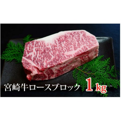 【黒毛和牛専門店直送】A5等級宮崎牛ロースブロック 約1kg