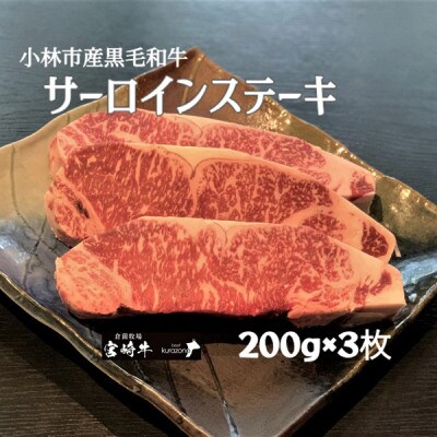 【A236・黒毛和牛専門店直送】黒毛和牛サーロインステーキ　200g×3枚
