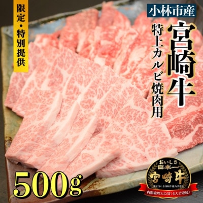 【直売・特別提供品】A5等級小林市産宮崎牛特上カルビ焼肉用 C086