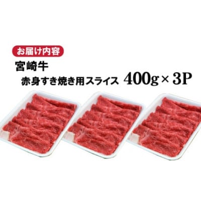 【黒毛和牛専門店直送】宮崎牛 赤身 スライス 1.2キロ(D145)