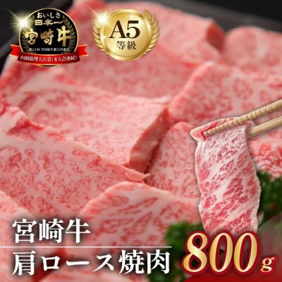 【年末限定受付!】A5等級 宮崎牛 肩ロース焼肉 800g(DAS122)