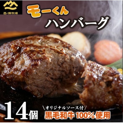 【自社ブランド黒毛和牛100%使用】宮崎県産モーくんハンバーグ 14個 (EAS102)(小林市)