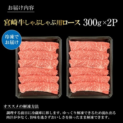 【宮崎県西ノ原牧場直送】A4等級以上宮崎牛霜降りしゃぶしゃぶロース 600g(E103)(小林市)