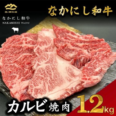 宮崎県西ノ原牧場・なかにし和牛カルビ焼肉 1.2kg(E129)(小林市)