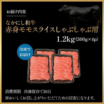 【宮崎県西ノ原牧場直送】宮崎県なかにし和牛赤身しゃぶしゃぶモモ 1.2kg(EAS072)(小林市)