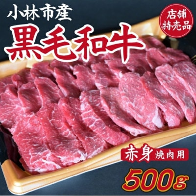 精肉店からお届け・小林市産黒毛和牛 赤身焼肉用　500g(小林市)(C152)