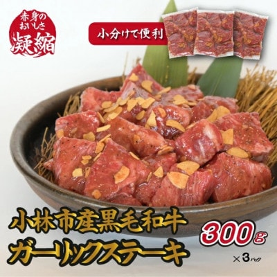 お肉屋さん特製・小林市産黒毛和牛ガーリックステーキ900g(小林市)(DAS006)