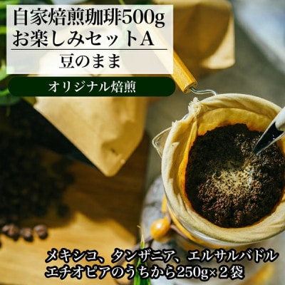 【オリジナル焙煎】自家焙煎珈琲 500g お楽しみセット(豆)A