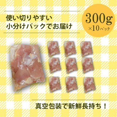 宮崎県産若鶏肩肉3kgセット(300g×10P)(小林市)