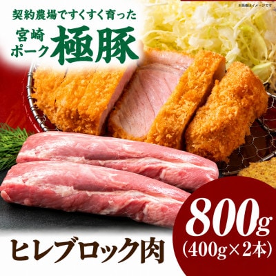 【新鮮直送】契約農場のひなた宮崎極豚ヒレブロック 800g(E299)