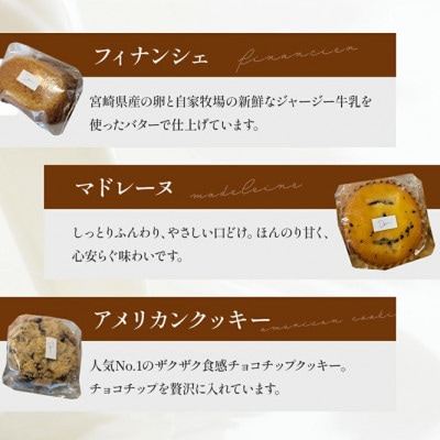 【自家製牛乳使用】素材にこだわる 手作り焼き菓子 詰め合わせ 計15個 (小林市)(E044)