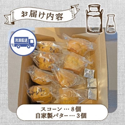 【自家牧場ジャージー牛乳】自家製バターとスコーンセット(小林市)(E045)