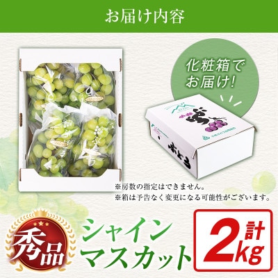 【ギフト・贈答】豊かな自然が育む 小林市産シャインマスカット2kg(小林市)