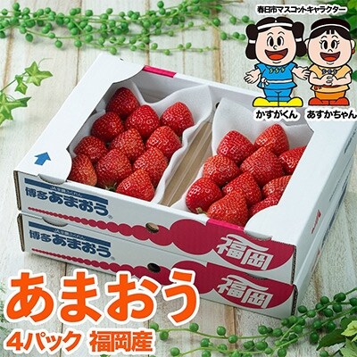 【春日】フルーツ専門店が選んだ「あまおう苺」冬4パック