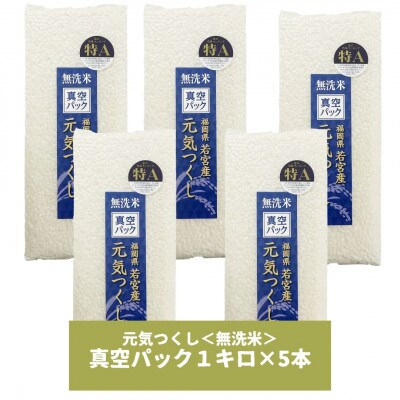 【無洗米】元気つくし 《真空パック》5kg(1kg×5本) 福岡県産(春日市)