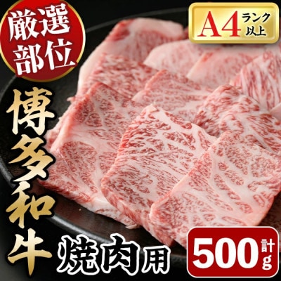 【A4～A5】博多和牛焼肉用　500g(春日市)