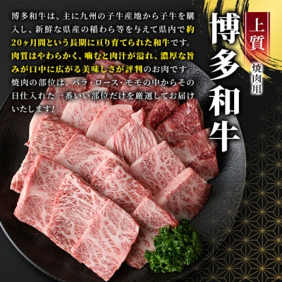 【A4～A5】博多和牛焼肉用　500g(春日市)