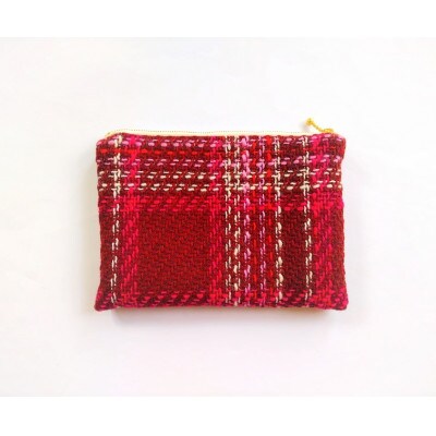 ピンク×パープルのポーチ　1点(16cm×21cm)