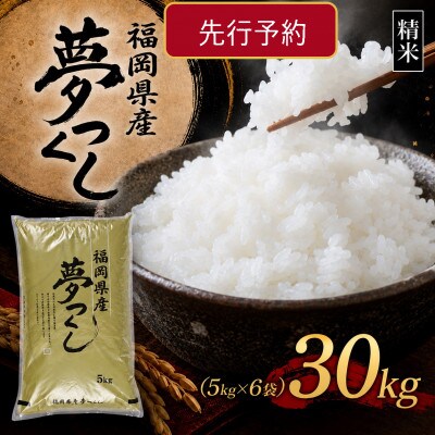【令和8年産　新米】9月～発送【食味鑑定士厳選】福岡県産 夢つくし30kg(5kg×6袋)(春日市)
